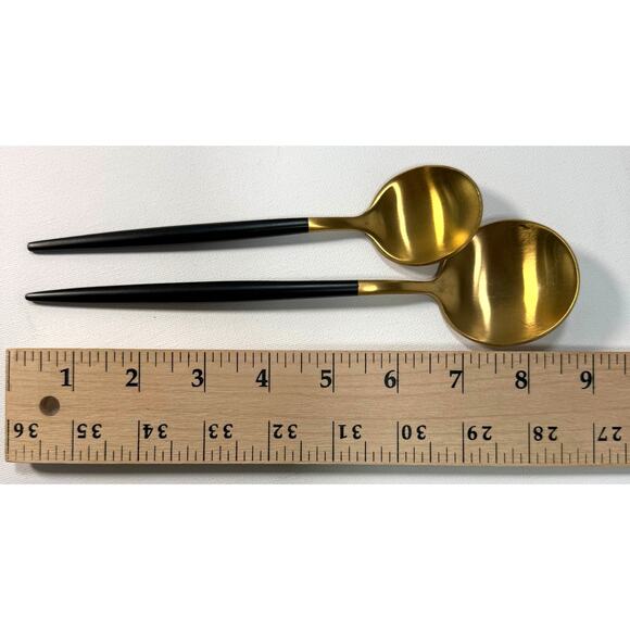 Set of 12 Brass Bar Spoons Vintage Cocktail Mixing Stirrers Gold & Black - Picture 5 of 5